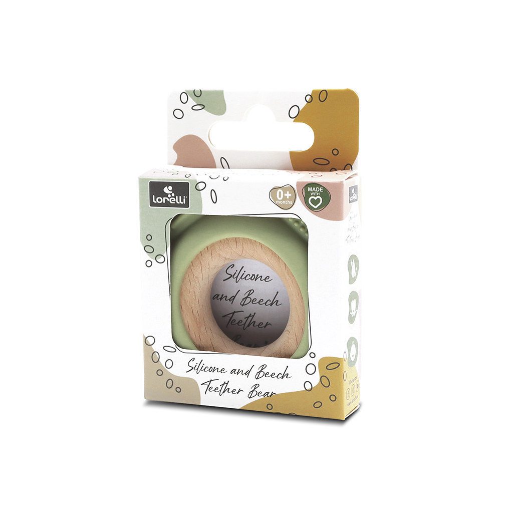 Lorelli Maci szilikon és bükkfa rágóka - Fresh Green
