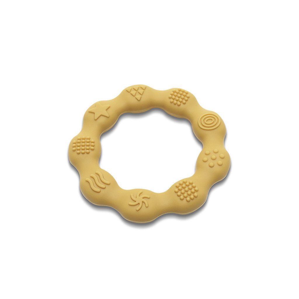 Lorelli Természetes szilikon rágóka karika - Yellow