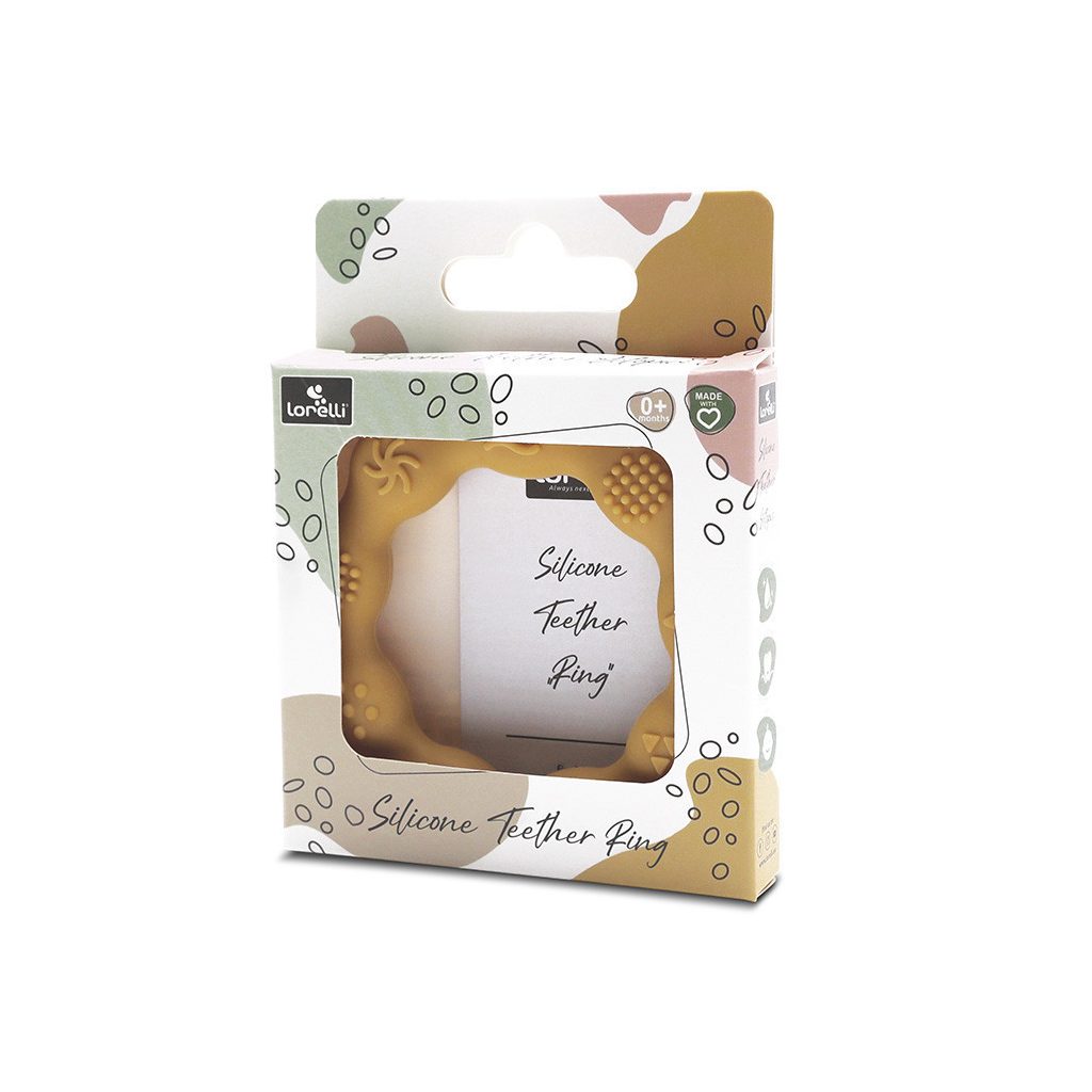 Lorelli Természetes szilikon rágóka karika - Yellow