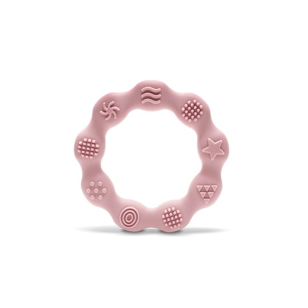 Lorelli Természetes szilikon rágóka karika - Deep Pink