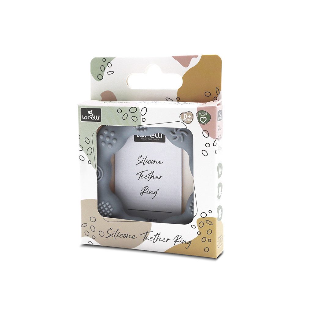Lorelli Természetes szilikon rágóka karika - Grey