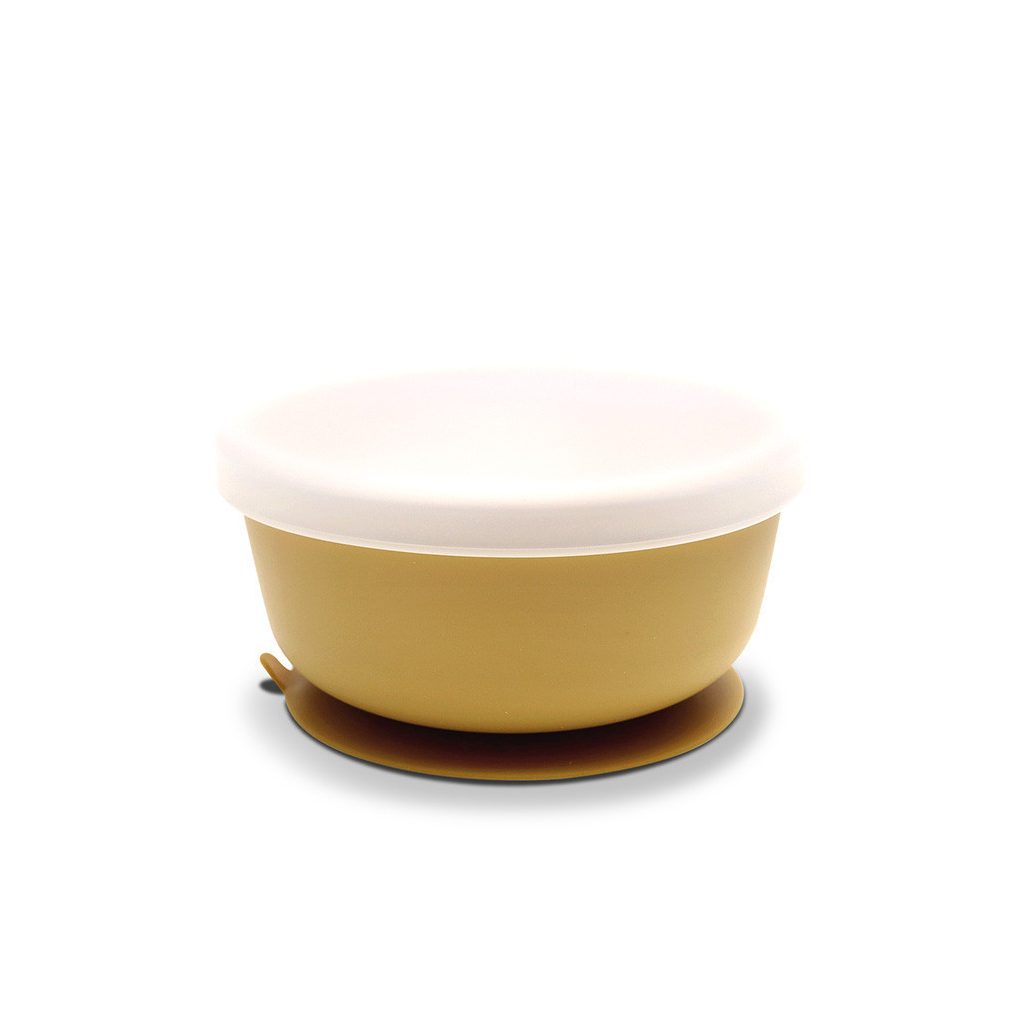 Lorelli Természetes szilikon tál tetővel - Yellow