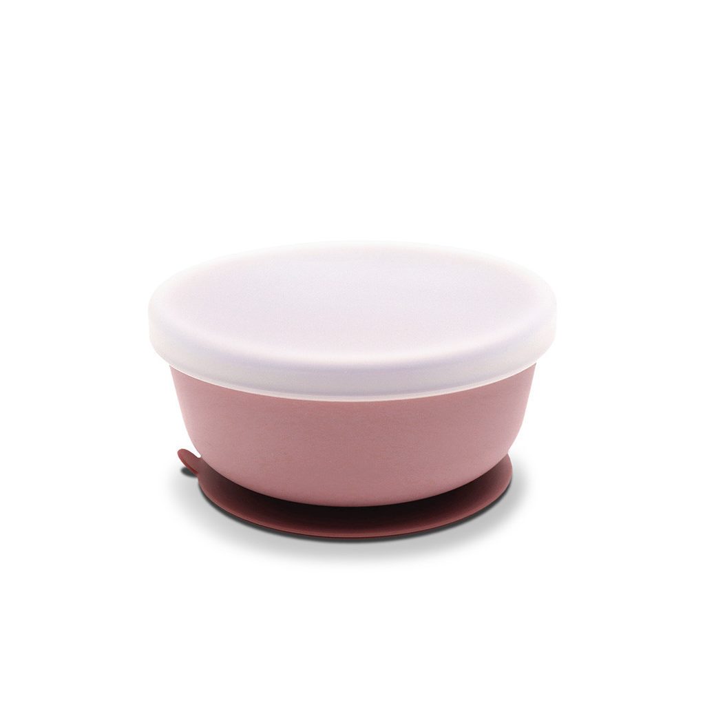 Lorelli Természetes szilikon tál tetővel - Deep Pink