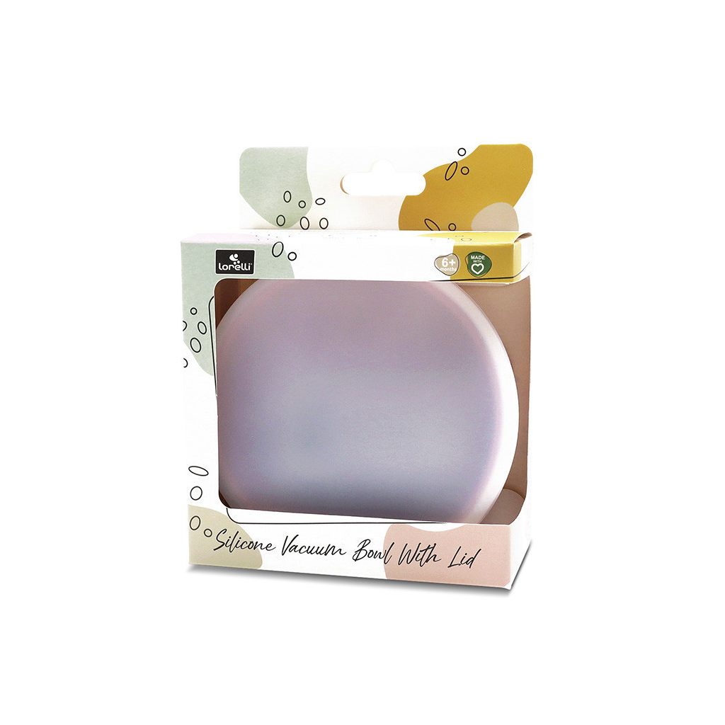 Lorelli Természetes szilikon tál tetővel - Deep Pink