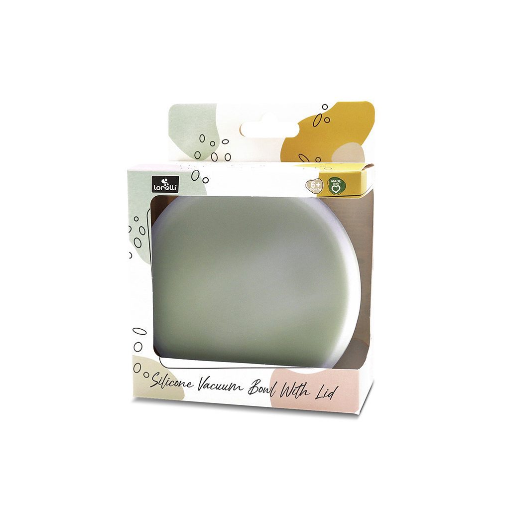 Lorelli Természetes szilikon tál tetővel - Fresh Green