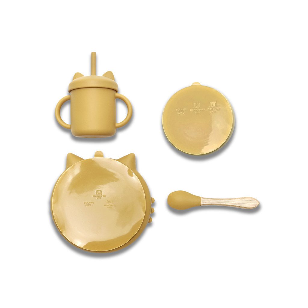 Lorelli Természetes szilikon 4 db-os étkészlet - Yellow