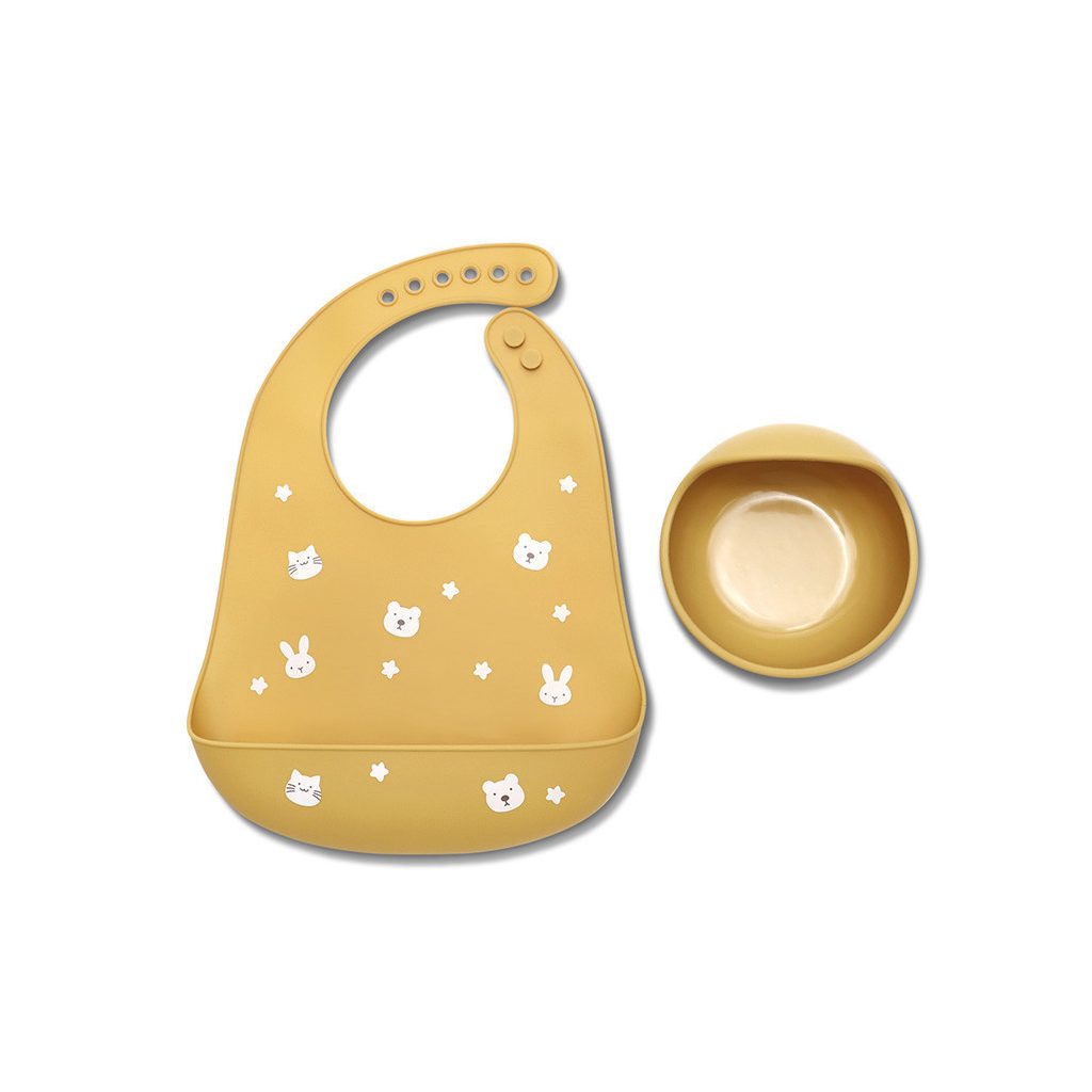 Lorelli Természetes szilikon 2 db-os étkészlet - Yellow