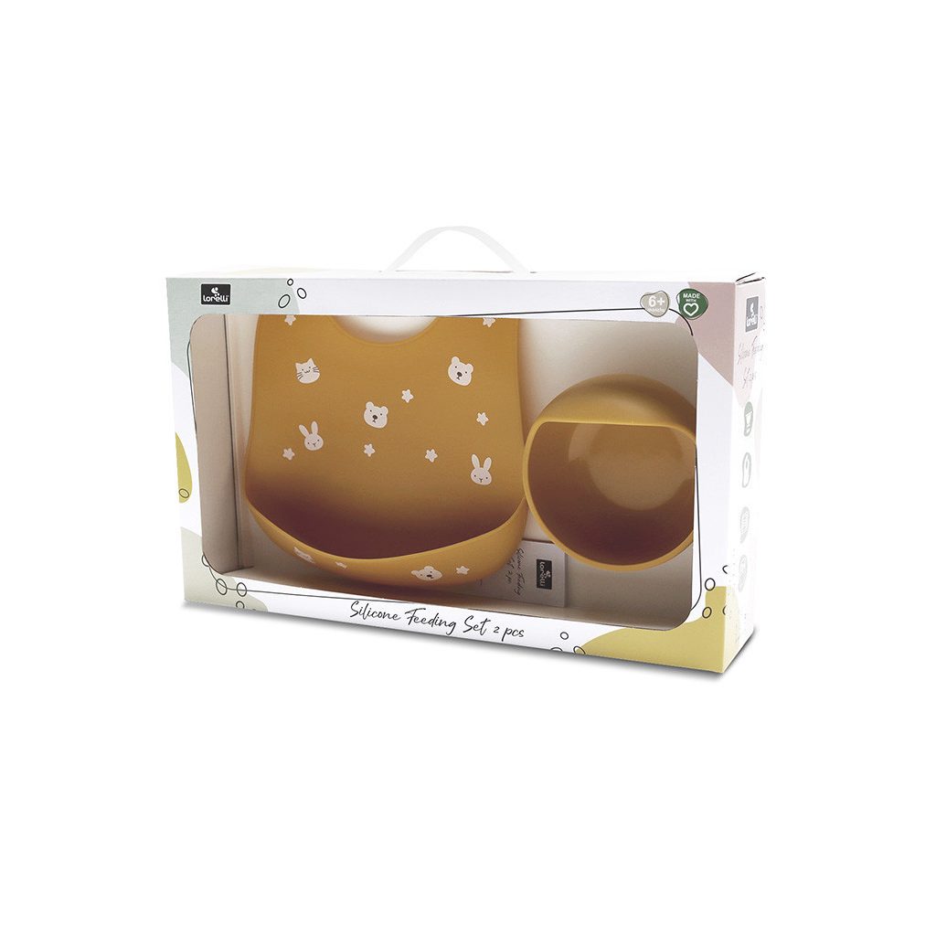 Lorelli Természetes szilikon 2 db-os étkészlet - Yellow