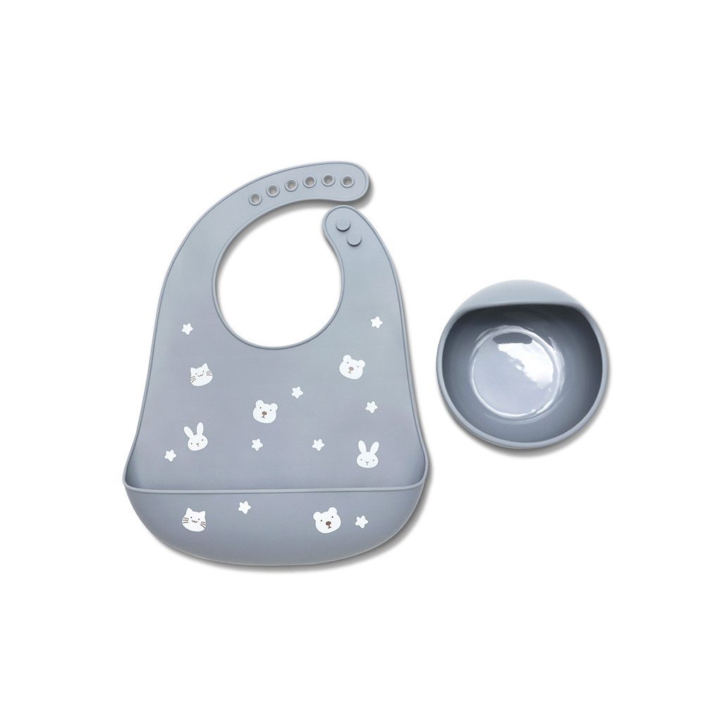 Lorelli Természetes szilikon 2 db-os étkészlet - Grey