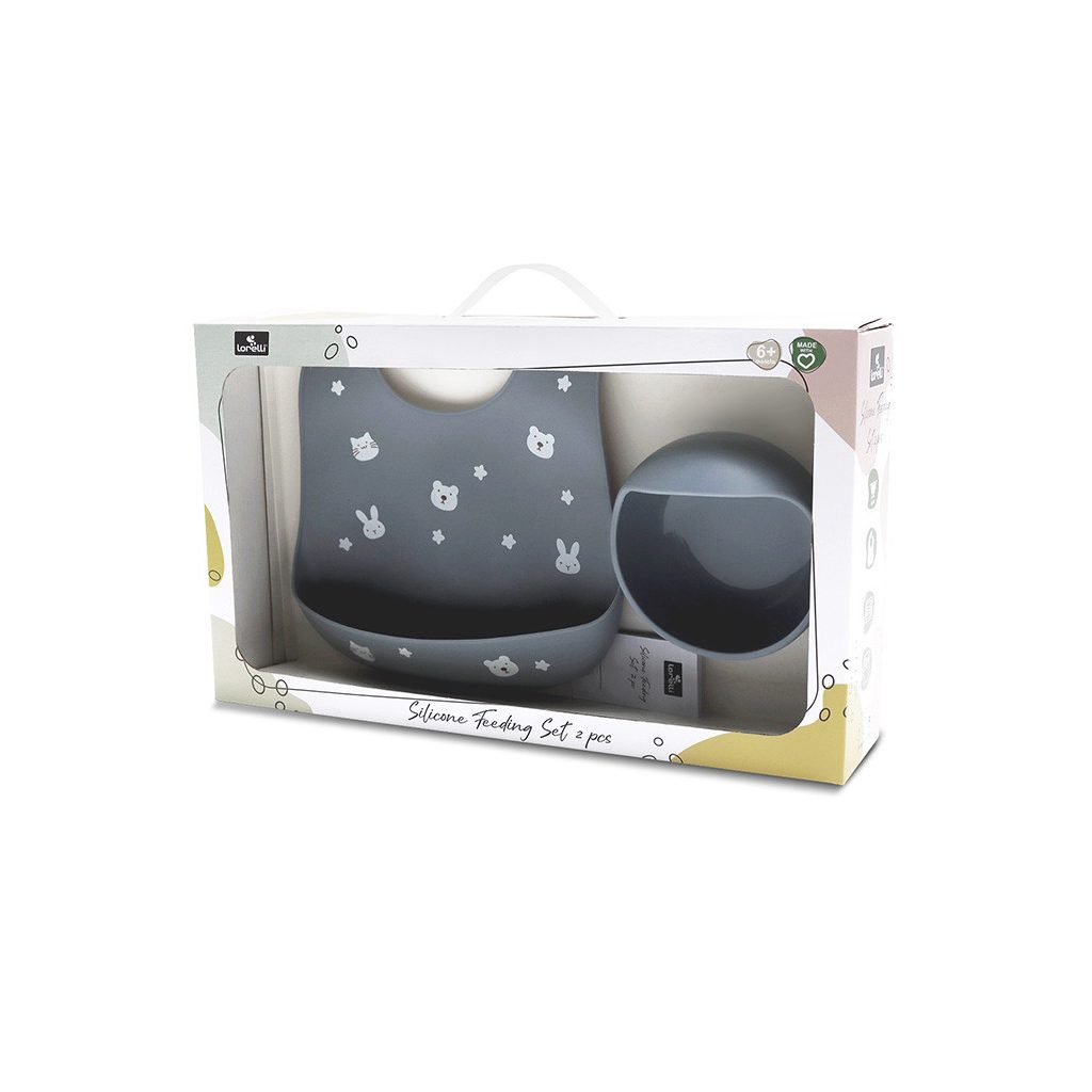 Lorelli Természetes szilikon 2 db-os étkészlet - Grey