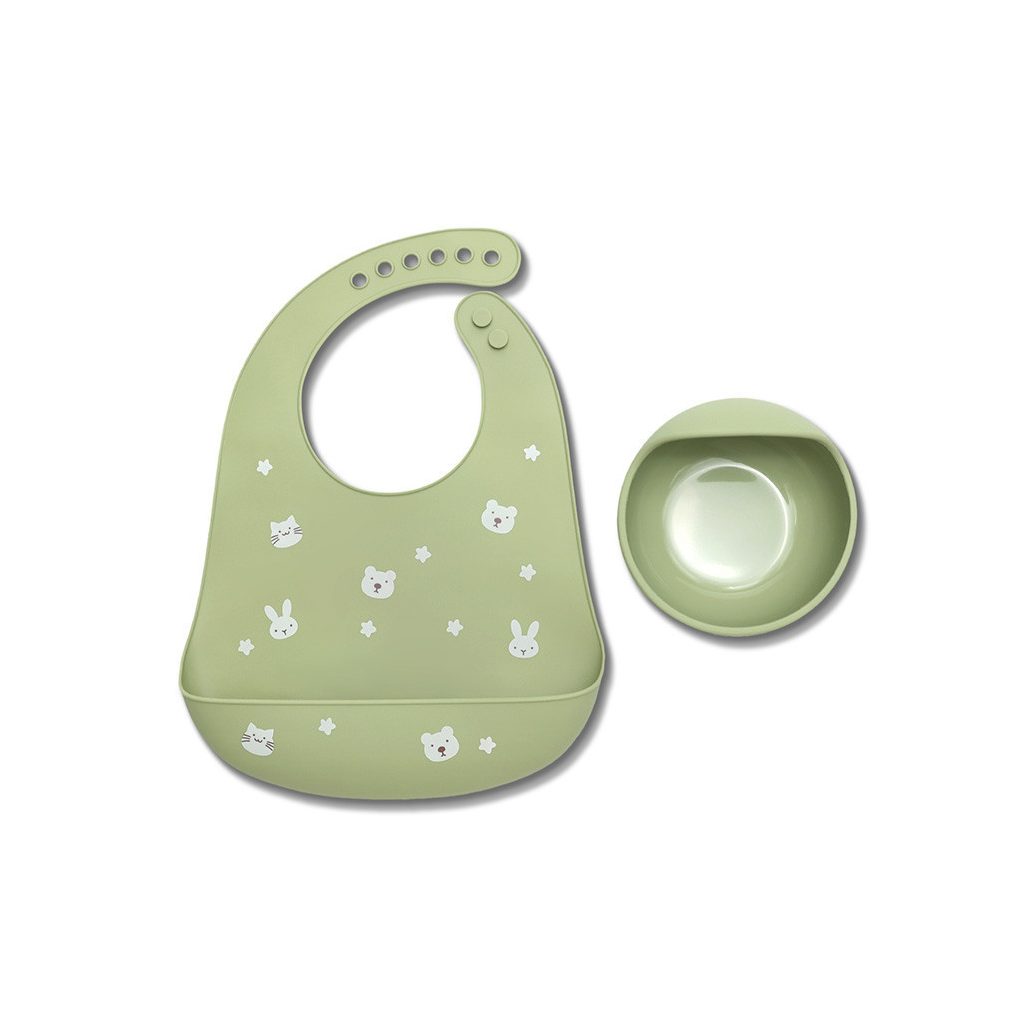 Lorelli Természetes szilikon 2 db-os étkészlet - Fresh Green