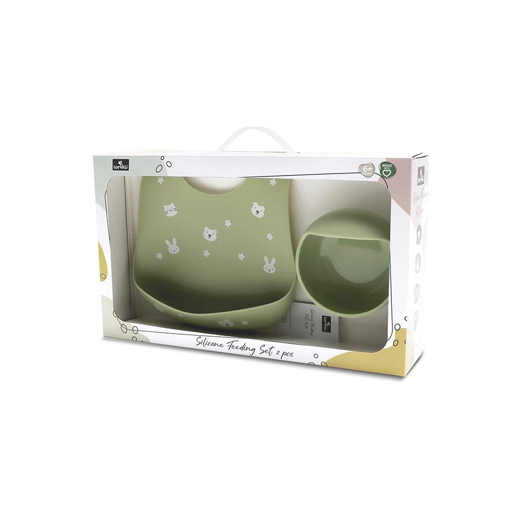 Lorelli Természetes szilikon 2 db-os étkészlet - Fresh Green