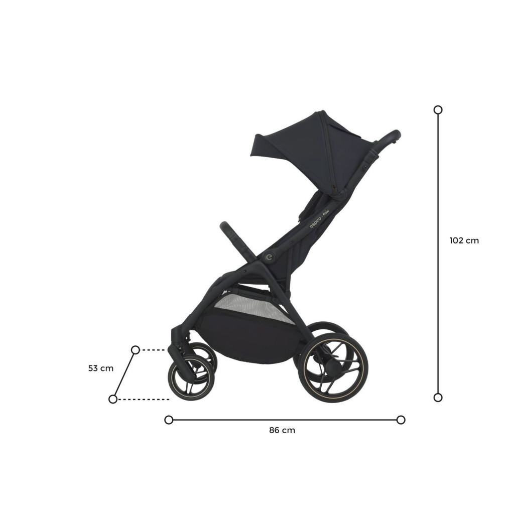 Espiro Flow sport babakocsi - 10 Timeless Black