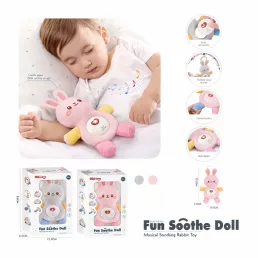   Chipolino Nyugtató nyuszi figura zenével és fénnyel, halvány rózsaszín