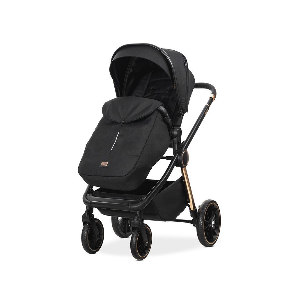 Lorelli Bianca 3az1-ben újszülött babakocsi Lorelli Aria Luxe hordozóval - Black (2 doboz)