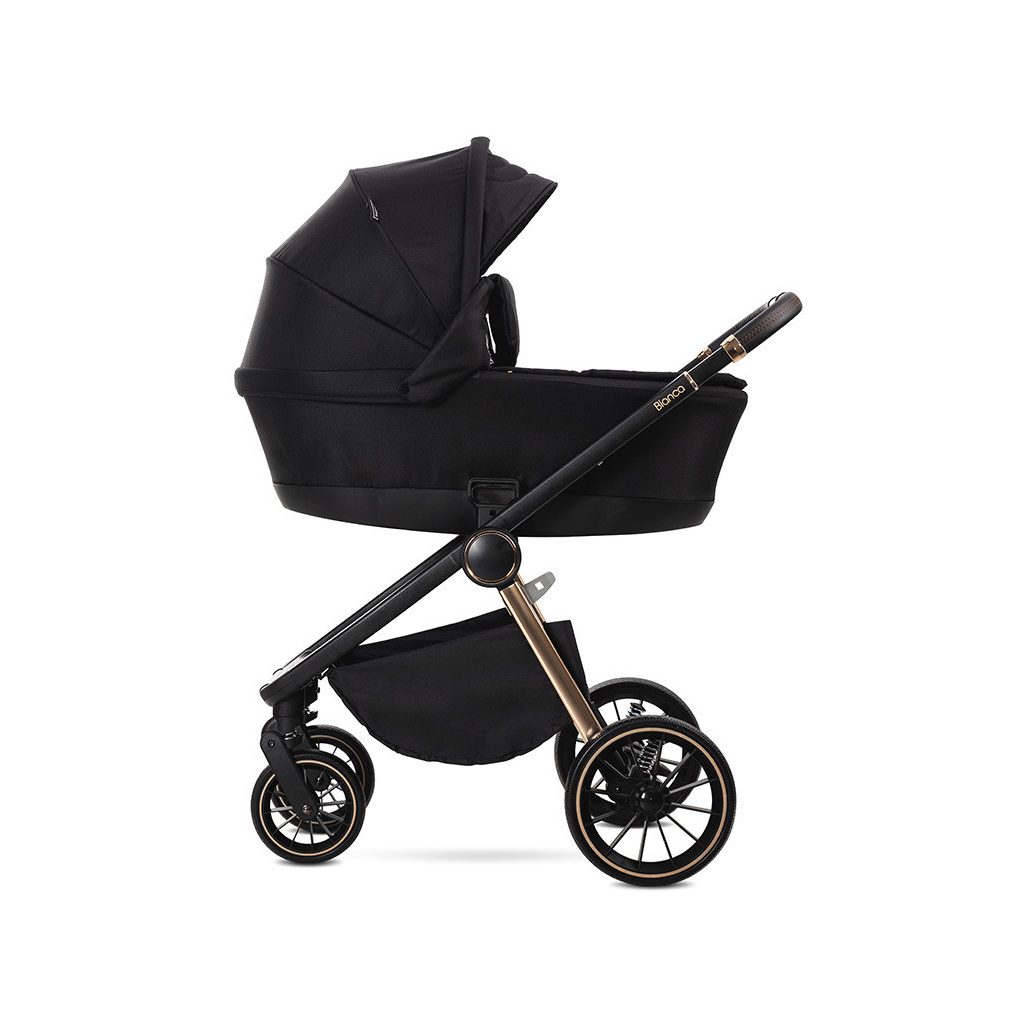 Lorelli Bianca 3az1-ben újszülött babakocsi Lorelli Aria Luxe hordozóval - Black (2 doboz)