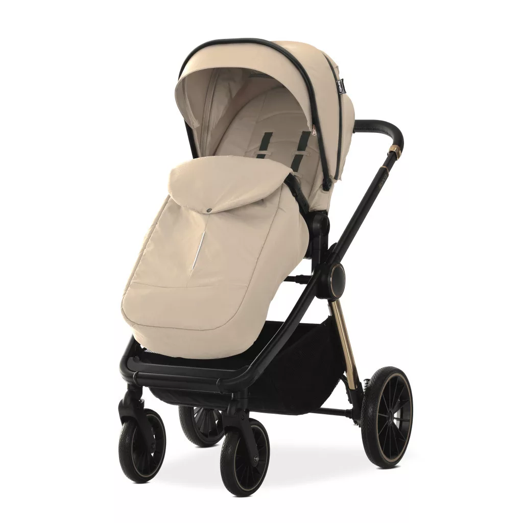Lorelli Bianca 3az1-ben újszülött babakocsi Lorelli Aria Luxe hordozóval - Beige warm (2 doboz)