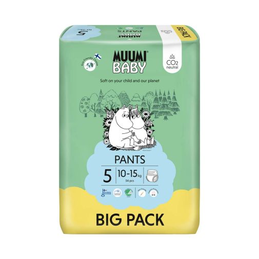 MUUMI Baby Pants 5 Maxi+ 10-15 kg (54 db), nadrág pelenka eco