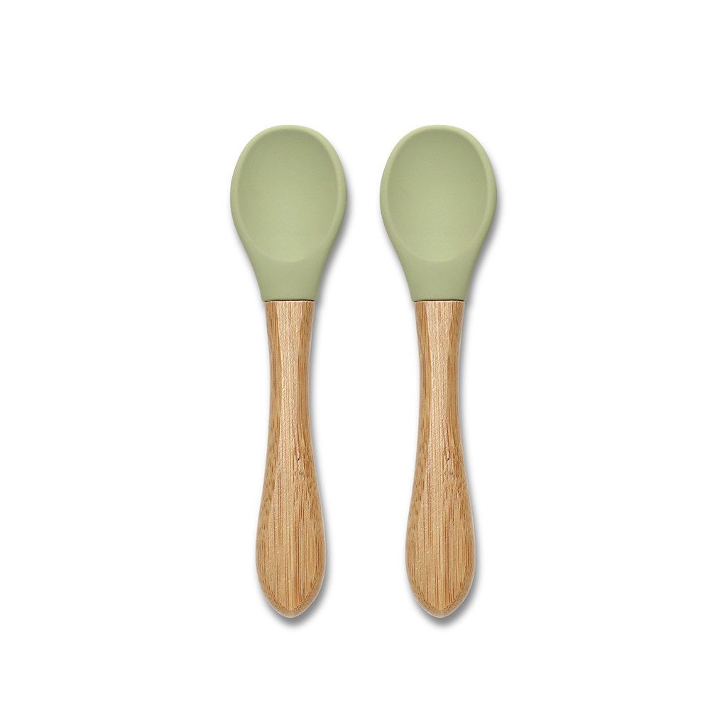 Lorelli Szilikon kanalak bambusz nyéllel, 2 db - fresh green