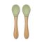 Lorelli Szilikon kanalak bambusz nyéllel, 2 db - fresh green
