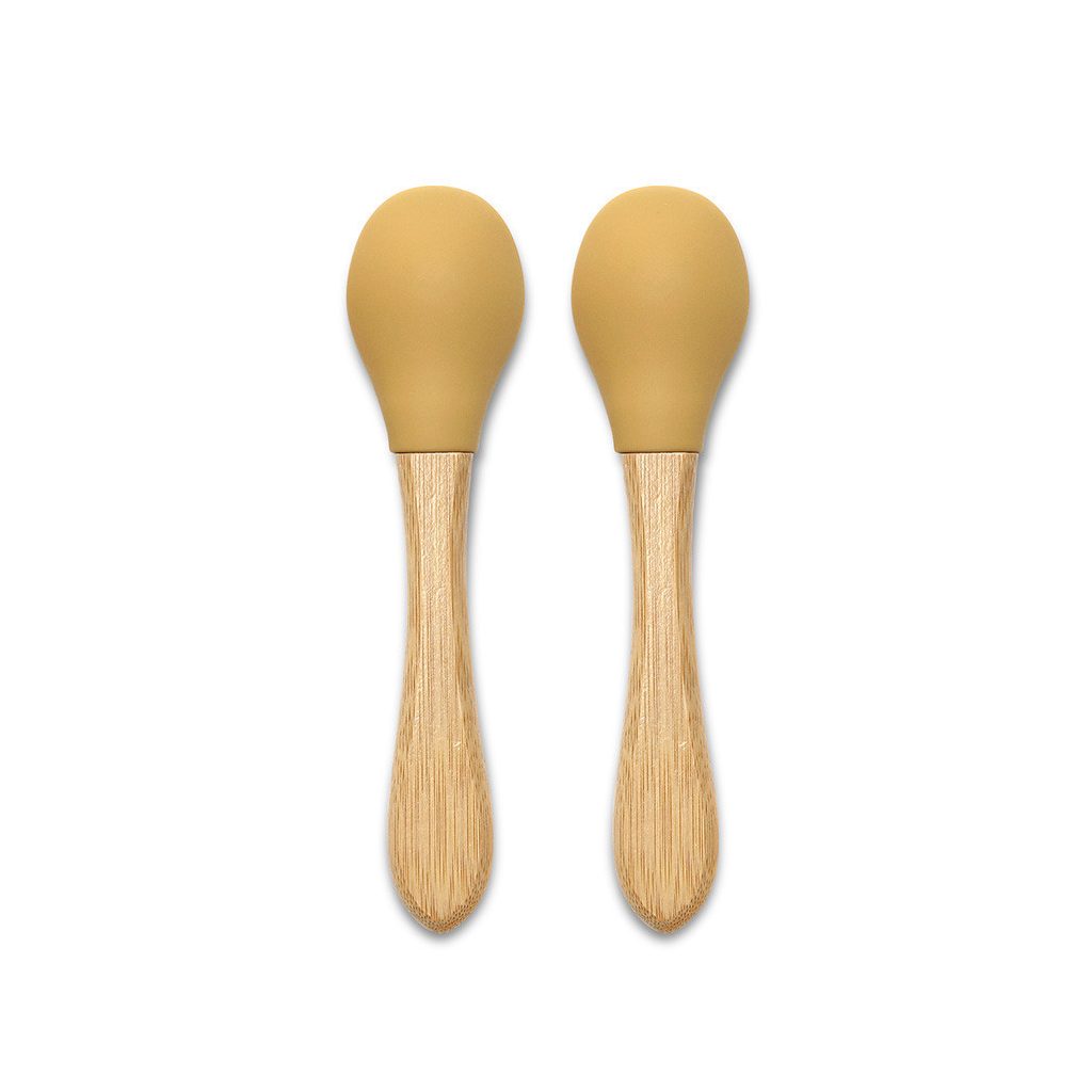 Lorelli Szilikon kanalak bambusz nyéllel, 2 db - yellow