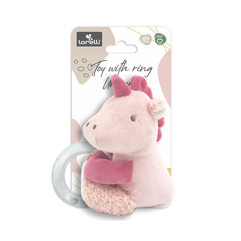Lorelli Toys Plüss gyűrűs játék - Pink Unikornis