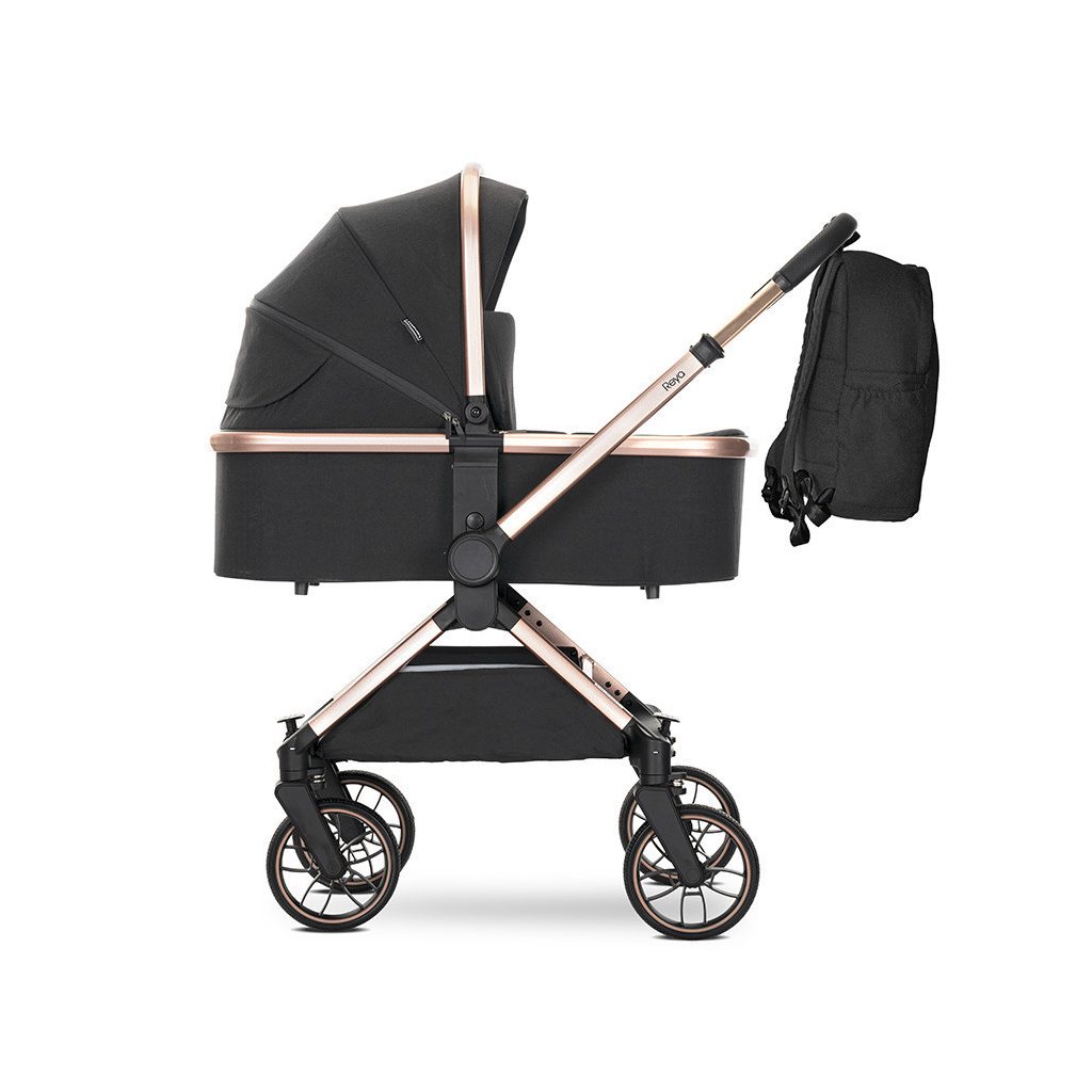 Lorelli Reya 3az1-ben multifunkciós babakocsi átfordítható tolókarral + Joy autóshordozó - Black Jasper