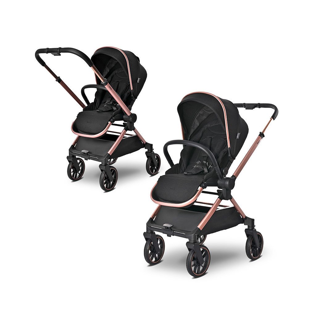 Lorelli Reya 3az1-ben multifunkciós babakocsi átfordítható tolókarral + Joy autóshordozó - Black Jasper