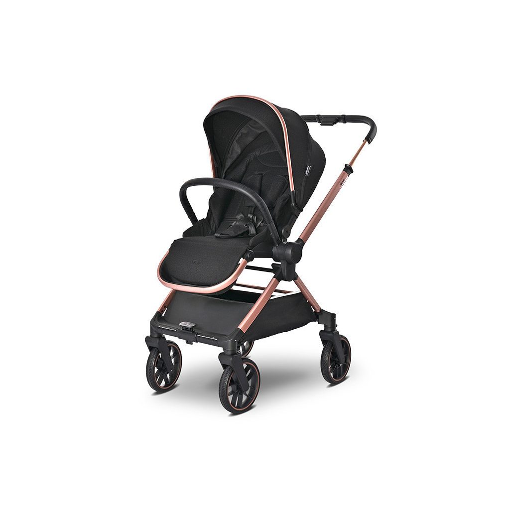 Lorelli Reya 3az1-ben multifunkciós babakocsi átfordítható tolókarral + Joy autóshordozó - Black Jasper