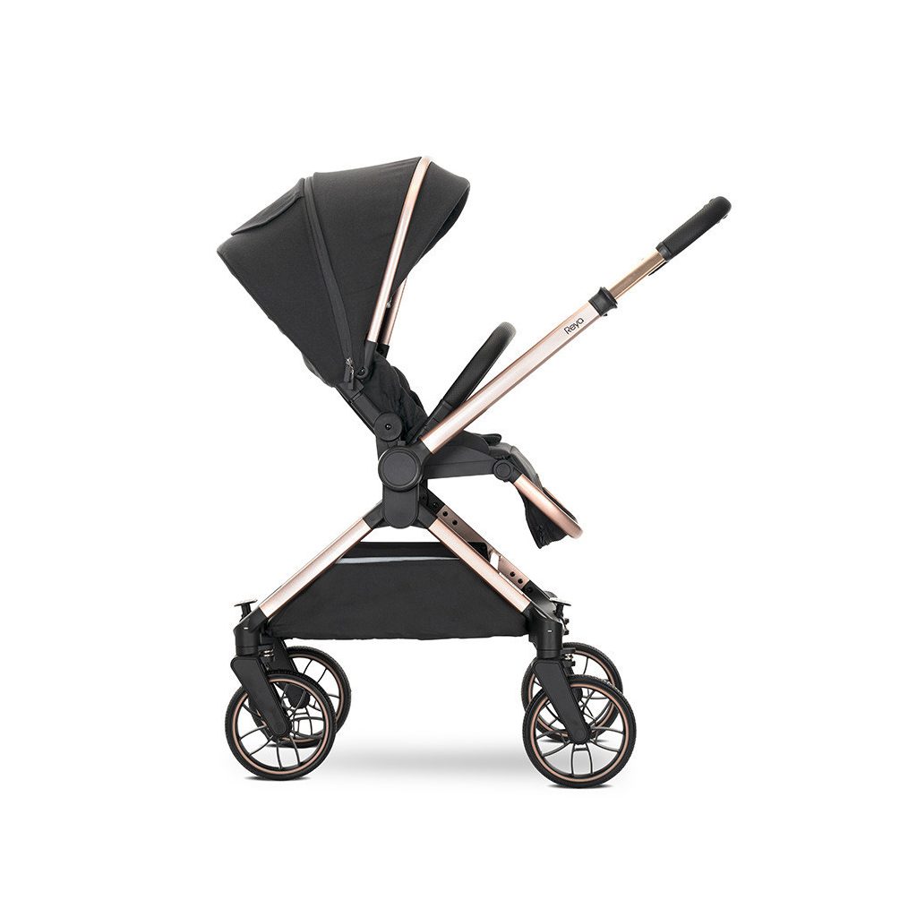 Lorelli Reya 3az1-ben multifunkciós babakocsi átfordítható tolókarral + Joy autóshordozó - Black Jasper