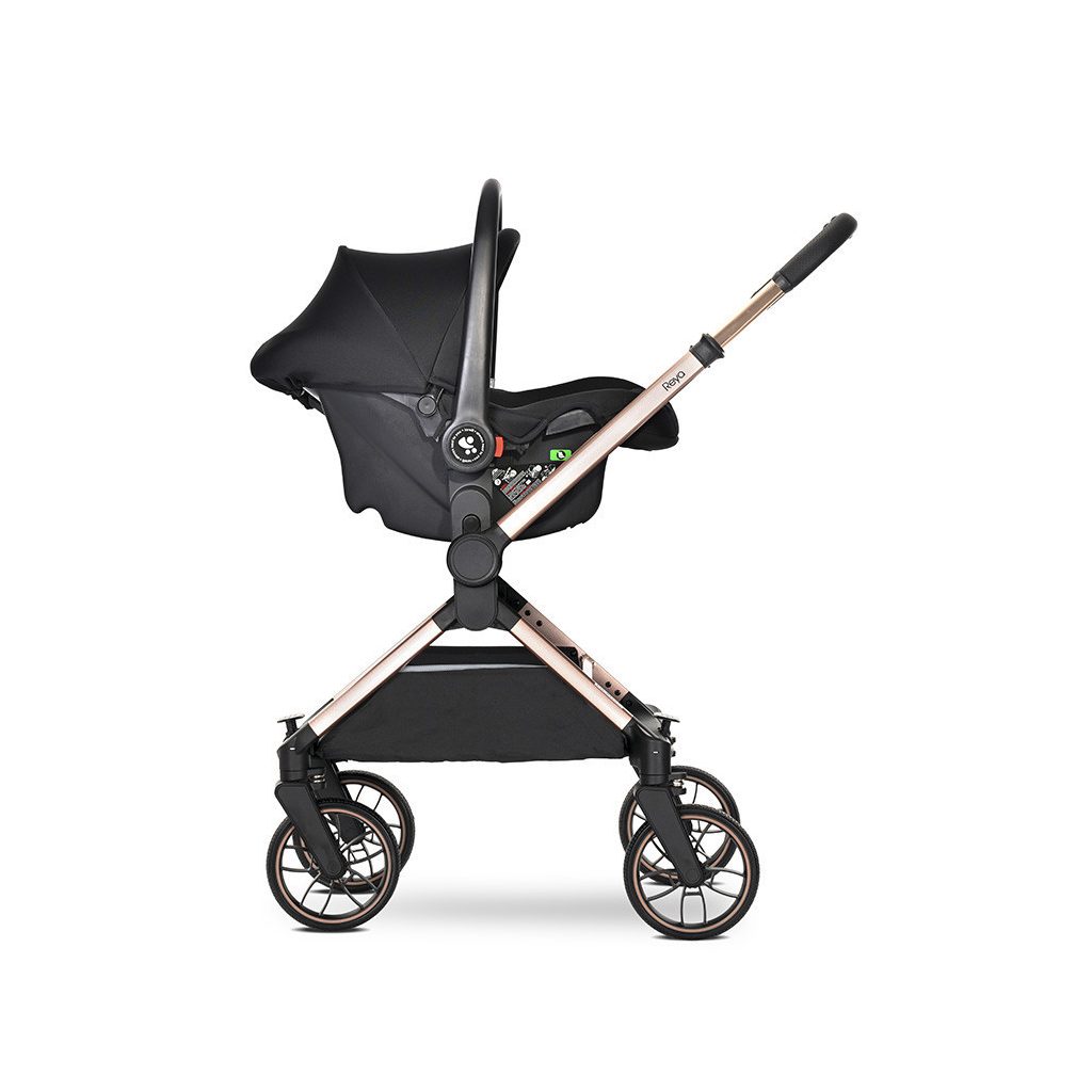 Lorelli Reya 3az1-ben multifunkciós babakocsi átfordítható tolókarral + Joy autóshordozó - Black Jasper