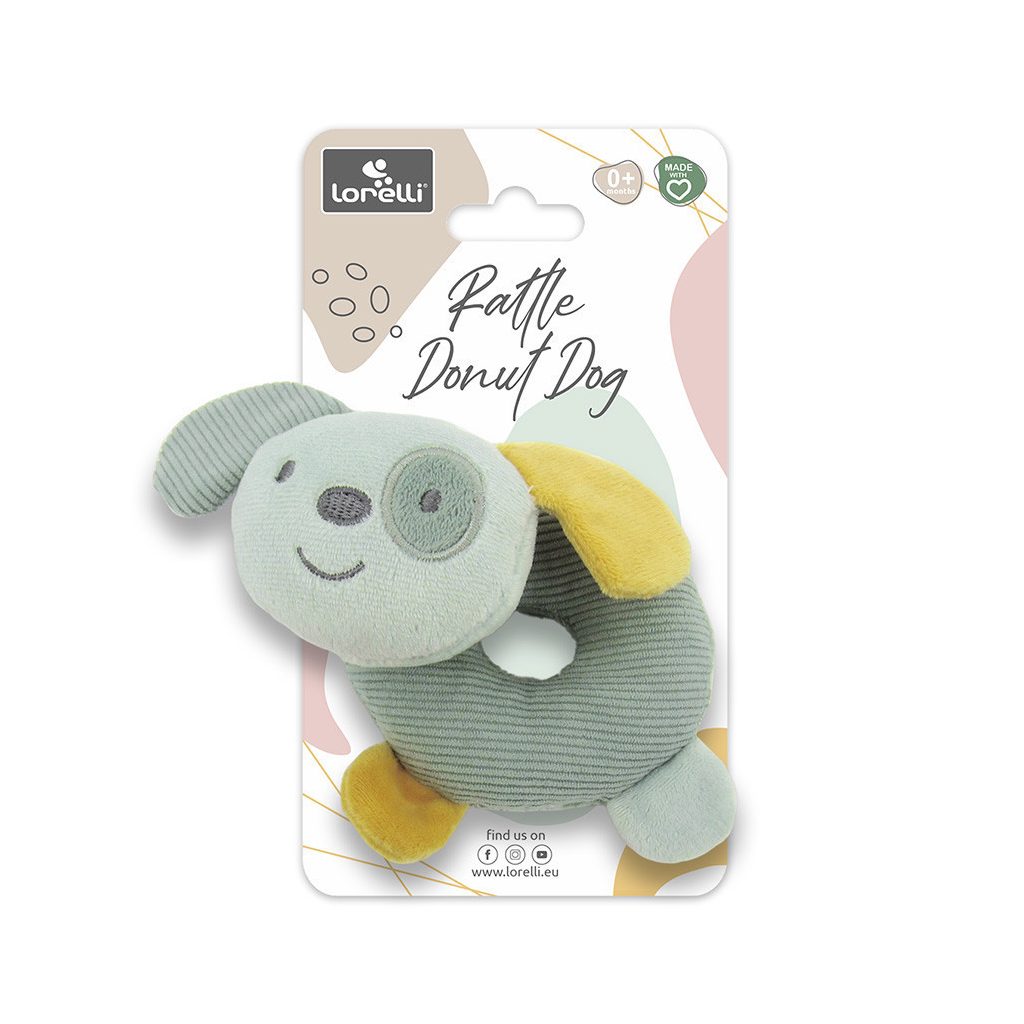 Lorelli Toys Csörgő fánk - Zöld Kutya