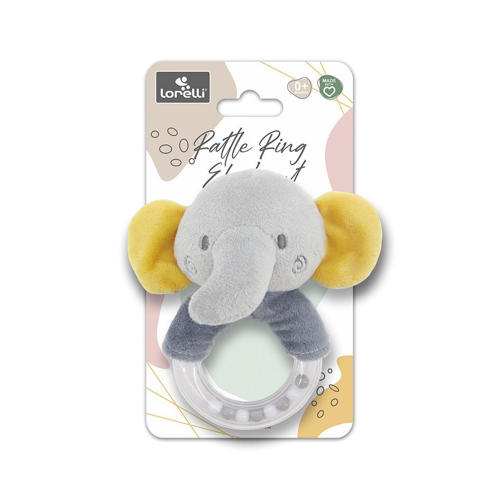 Lorelli Toys Plüss csörgő - Szürke Elefánt