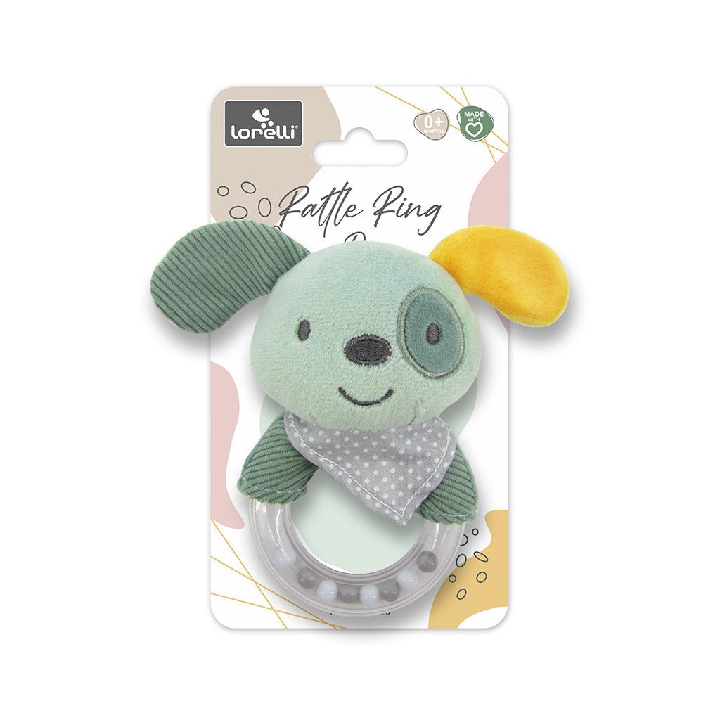 Lorelli Toys Plüss csörgő - Zöld Kutya