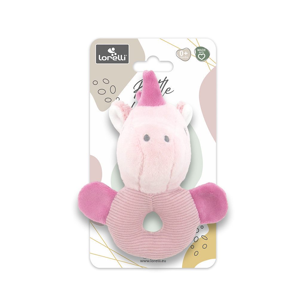 Lorelli Toys Plüss csörgő karika - Pink Unikornis