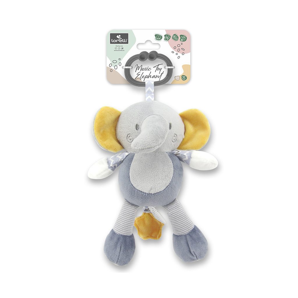 Lorelli Toys plüss zenélő játék - Szürke Elefánt