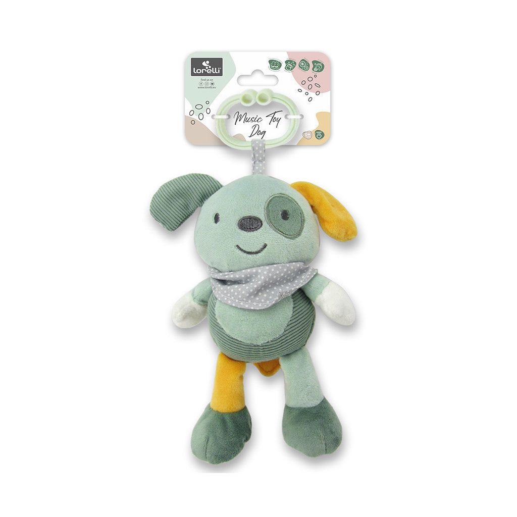 Lorelli Toys plüss zenélő játék - Zöld Kutya