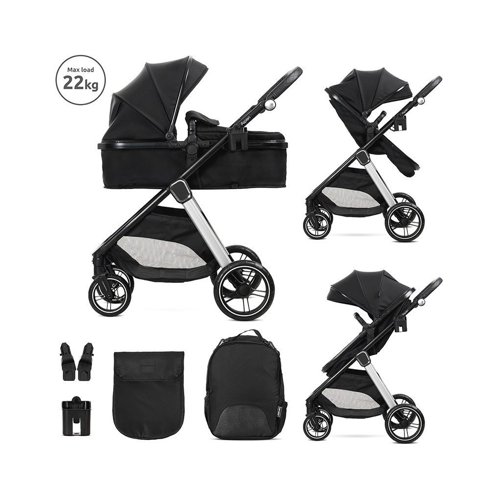 Lorelli Aspen babakocsi mózessé alakítható sport résszel - Black