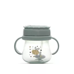 Baby Care szívószálas itató fogantyúval 250ml - Green