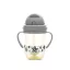 Baby Care szívószálas itató fogantyúval 275ml - Grey/Yellow