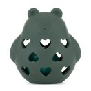 PETITE&MARS Szilikon játék csörgővel Bear Basil Misty Green 0m+