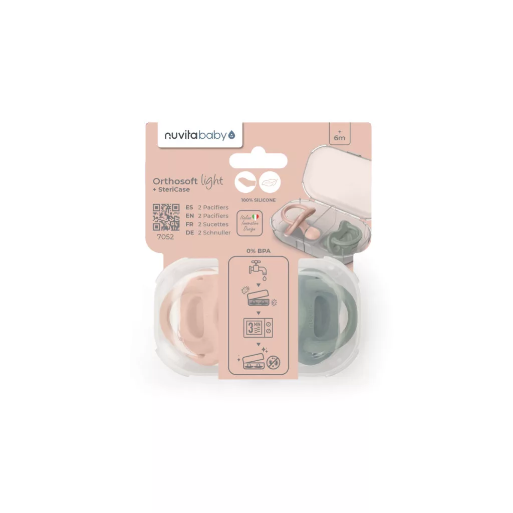 Nuvita Orthosoft Light 2db-os cumi szett 0+ - English Rose/Sage Green - 7052