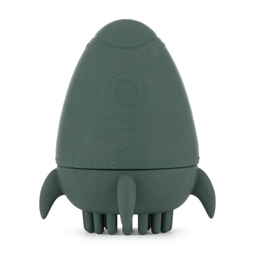 PETITE&MARS Szilikon fürdőjáték kefével Splashy Rocket Misty Green 6m+
