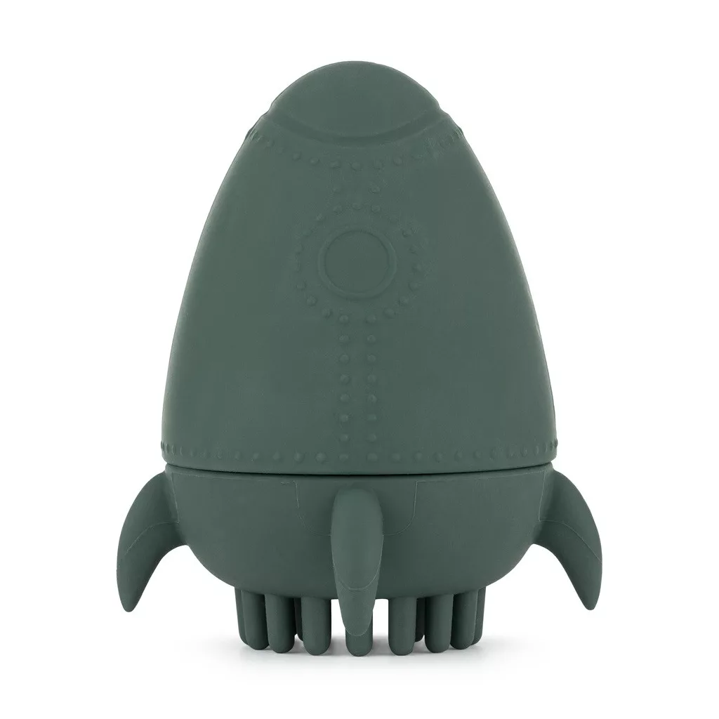 PETITE&MARS Szilikon fürdőjáték kefével Splashy Rocket Misty Green 6m+