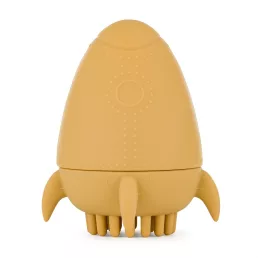   PETITE&MARS Szilikon fürdőjáték kefével Splashy Rocket Intense Ochre 6m+