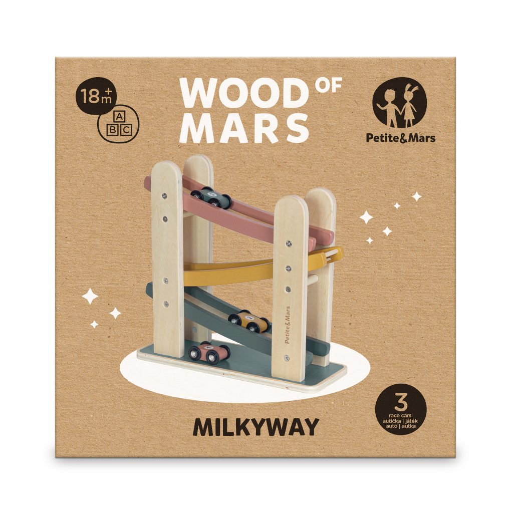 PETITE&MARS Fa játék – Versenypálya  Milky Way Wood of Mars 18hó+ Aurora Pink