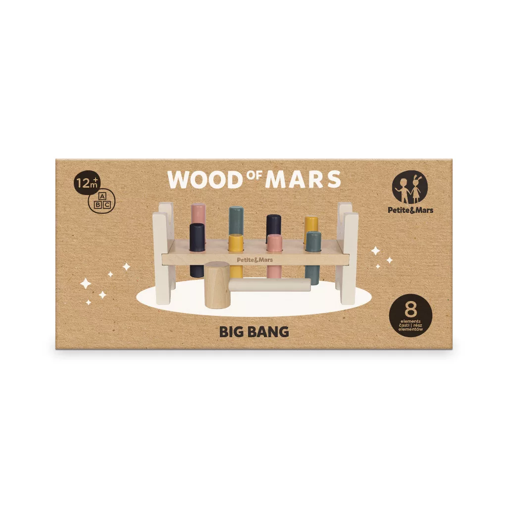 PETITE&MARS Fa játék Big Bang Wood of Mars 12hó+ Aurora Pink