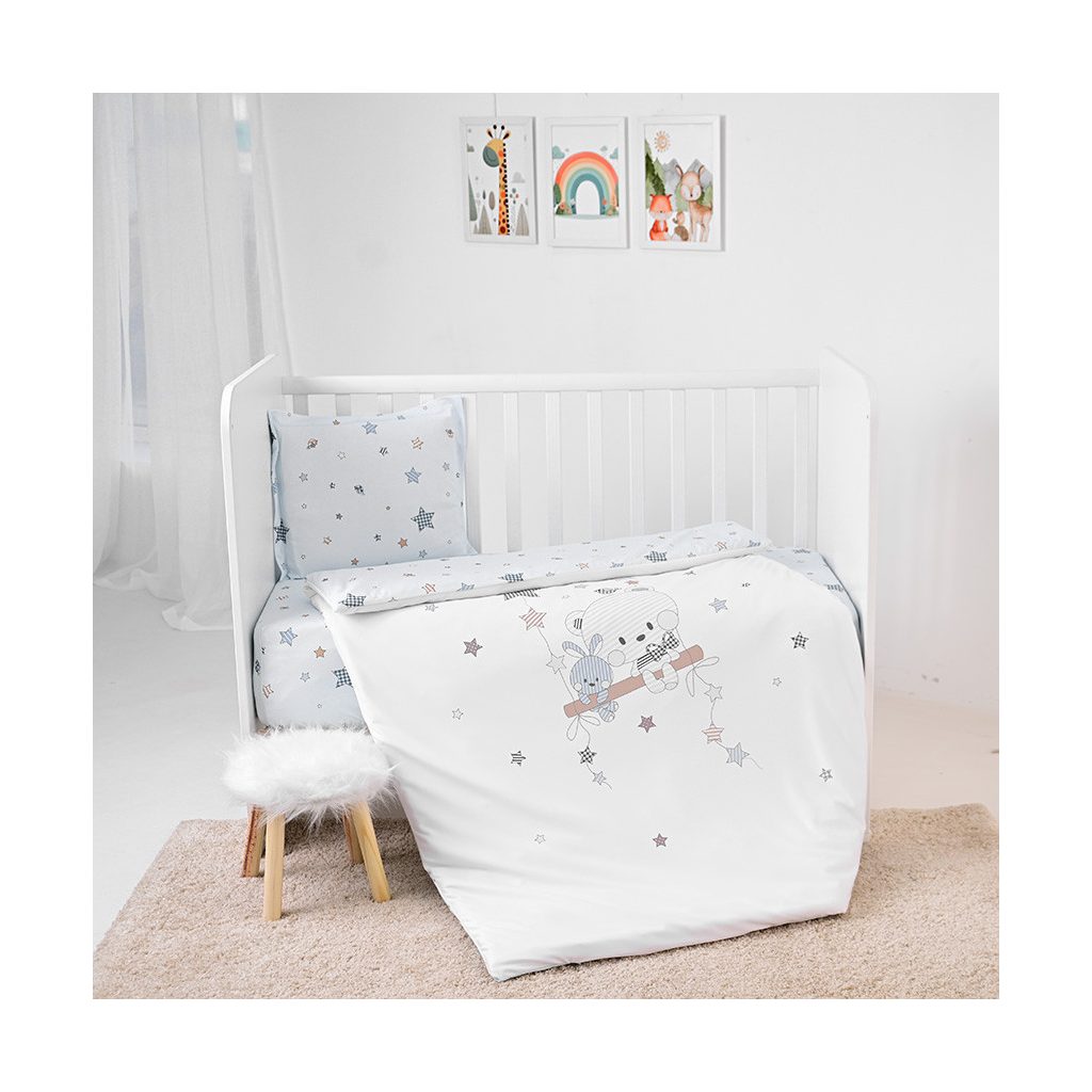 Lorelli 5 részes ágynemű garnitúra - Bear with Swing Blue