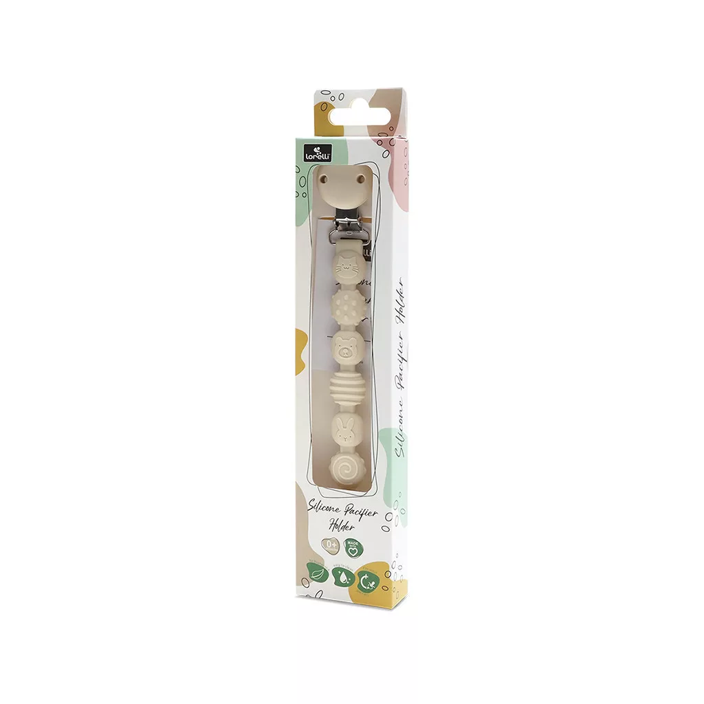 Lorelli Természetes szilikon cumitartó lánc - Beige