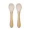 Lorelli szilikon kanalak bambusz nyéllel 2 db - Beige